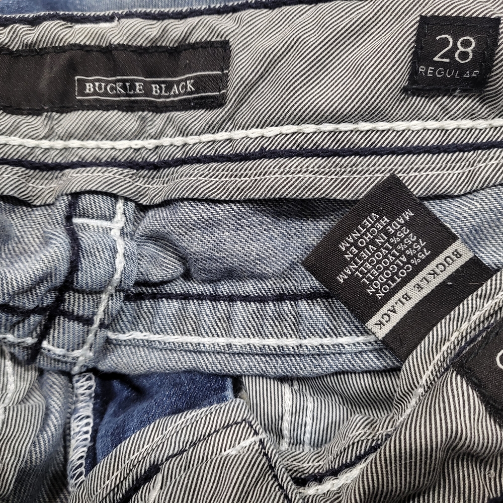 Buckle Black Striped Jeans